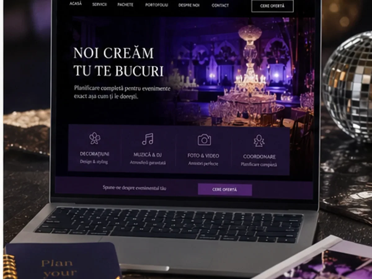 Organizare completă pentru petreceri - model de site pentru săli de evenimente - Creare site sală de evenimente