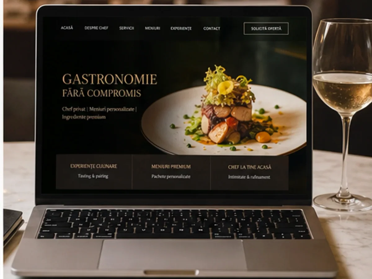 Evenimente cu meniu gourmet - model de site pentru săli de evenimente - Creare site sală de evenimente