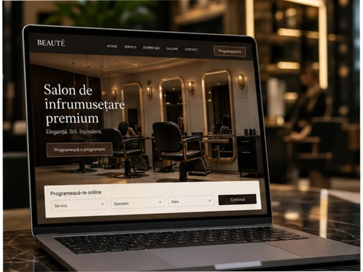 model foto realist pentru Creare site salon de înfrumusețare
