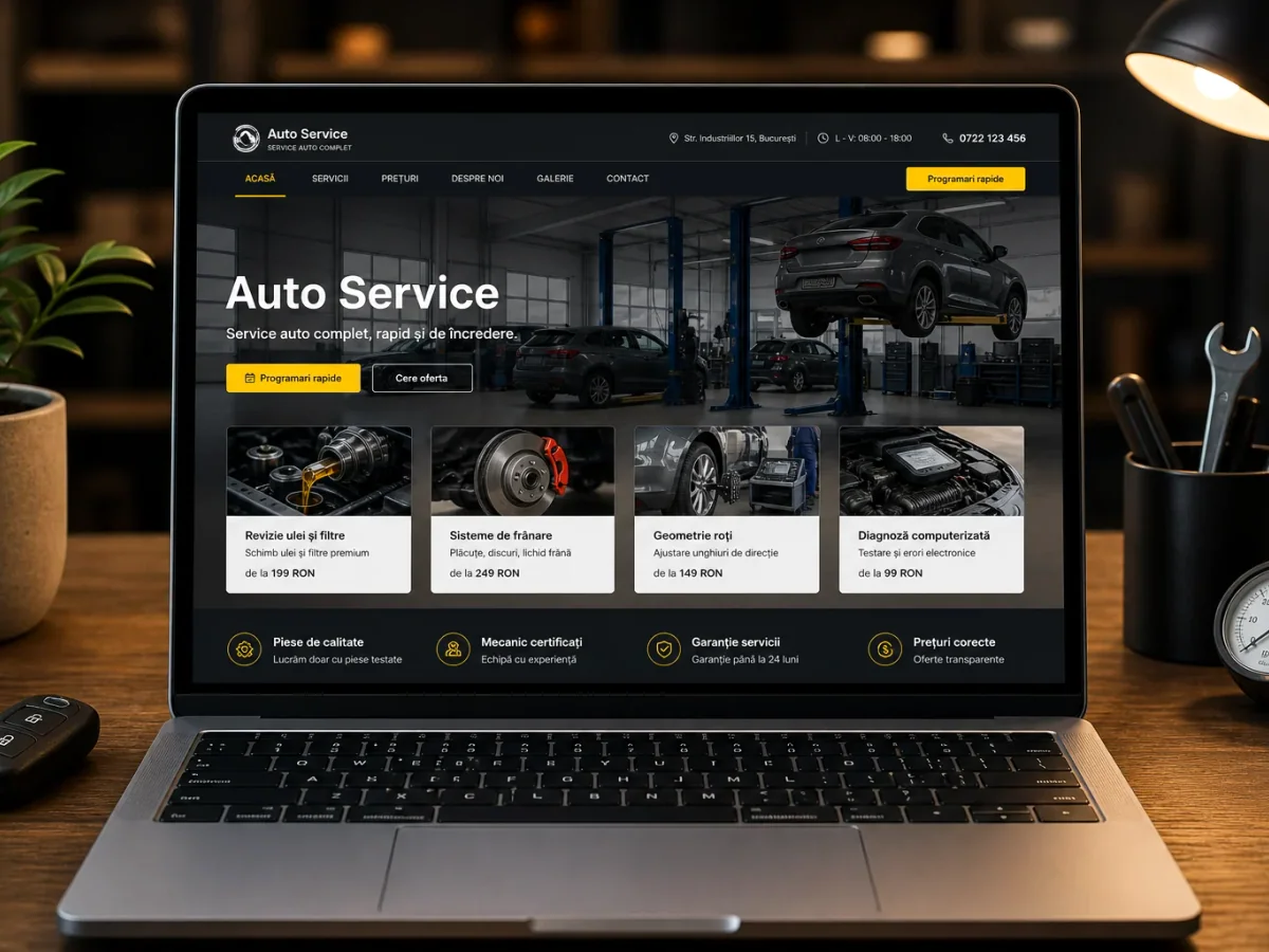 Site rapid pe mobil pentru școală de șoferi - model de site pentru școli de șoferi - Creare site școală de șoferi