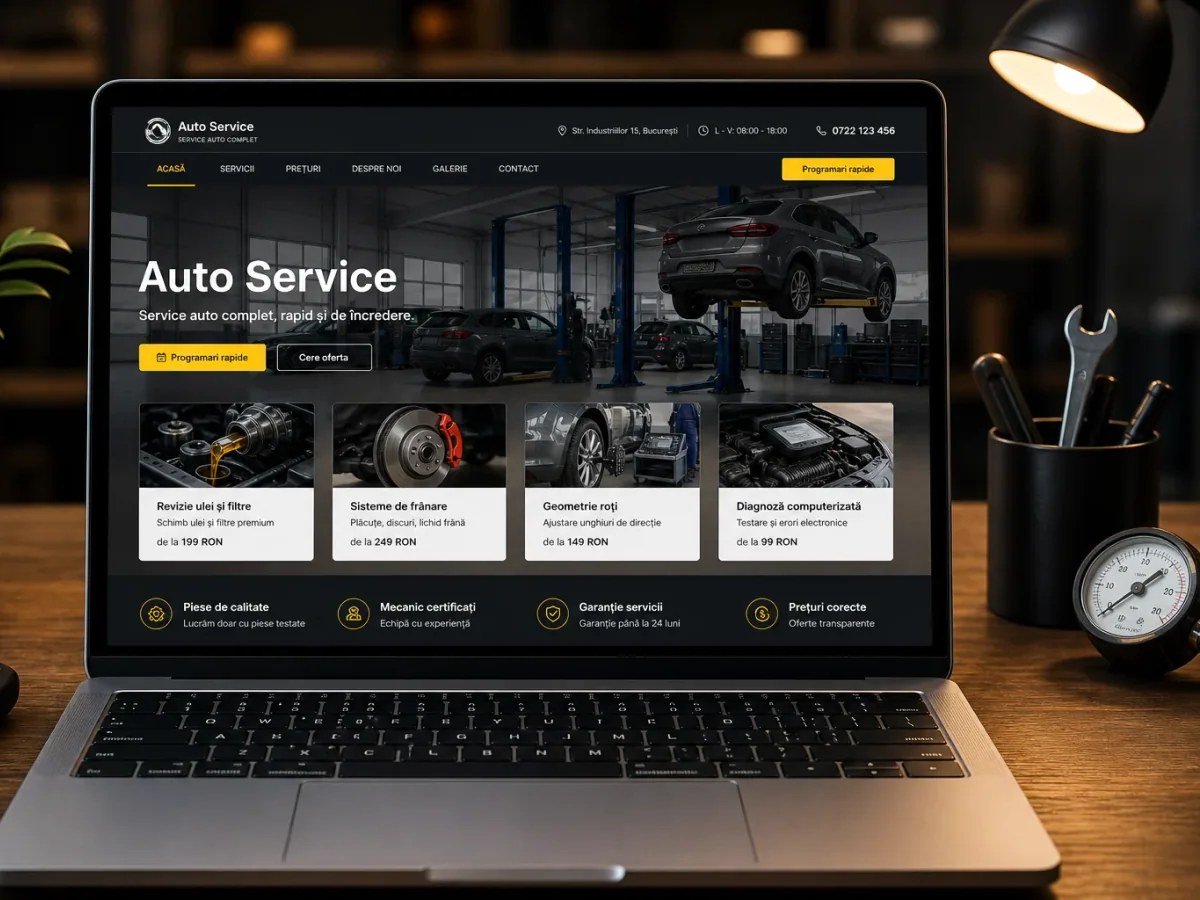 Site orientat spre apeluri, programări și cereri rapide - model de site pentru școli de șoferi - Creare site școală de șoferi