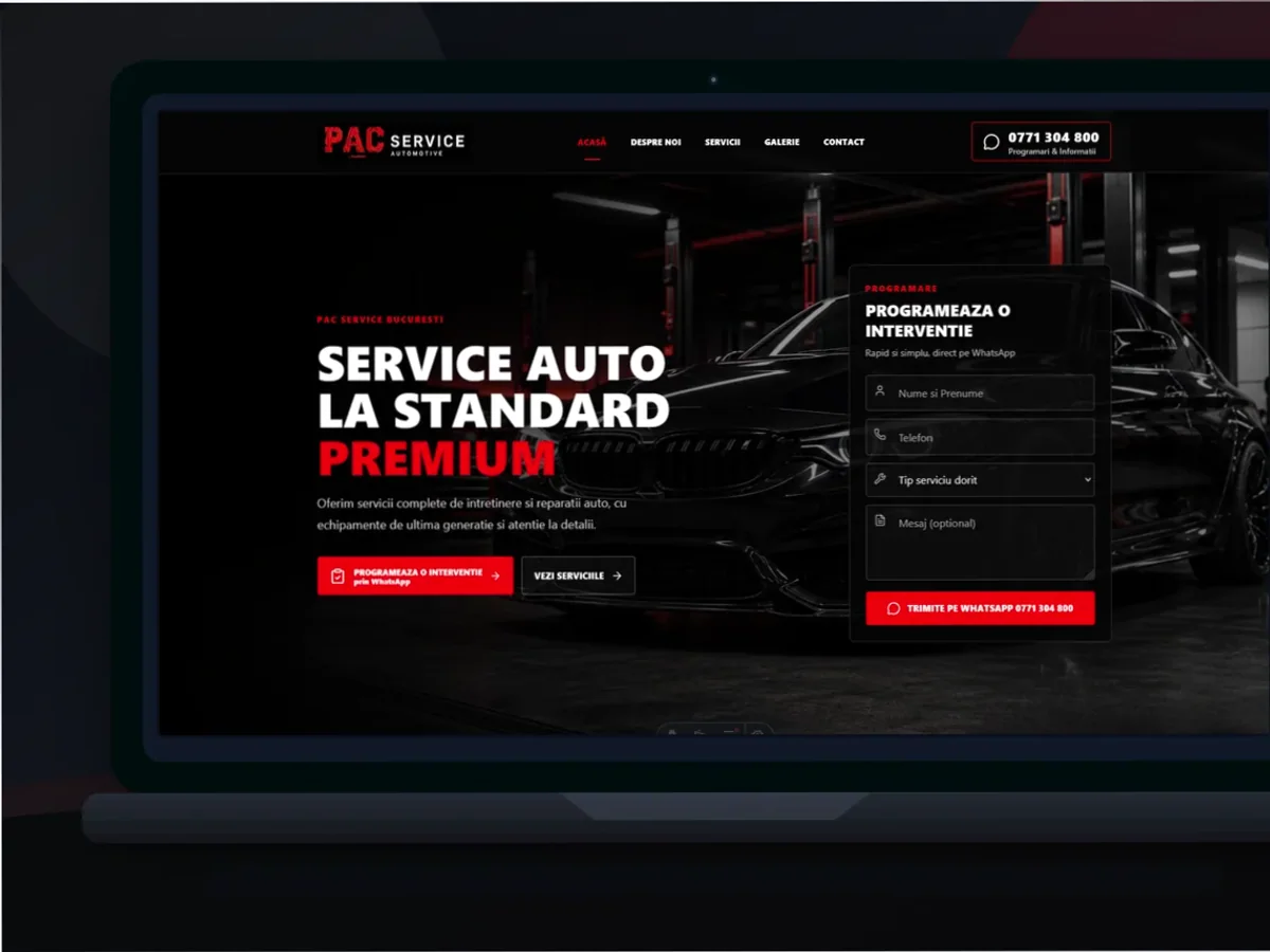 Site de încredere pentru service auto - model de site pentru service-uri auto - Creare site service auto