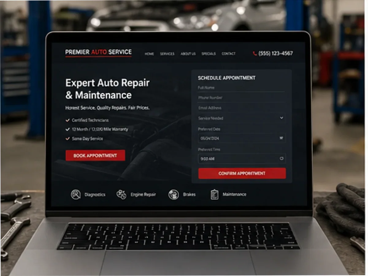 model foto realist pentru Creare site service auto