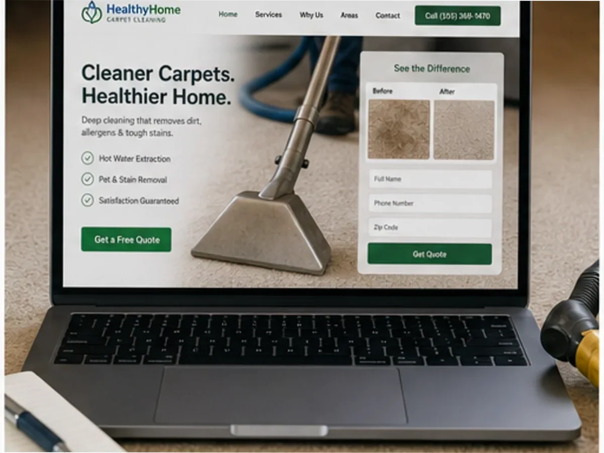 Site cu servicii pentru spălătorii de covoare - model de site pentru spălătorii de covoare - Creare site spălătorie covoare