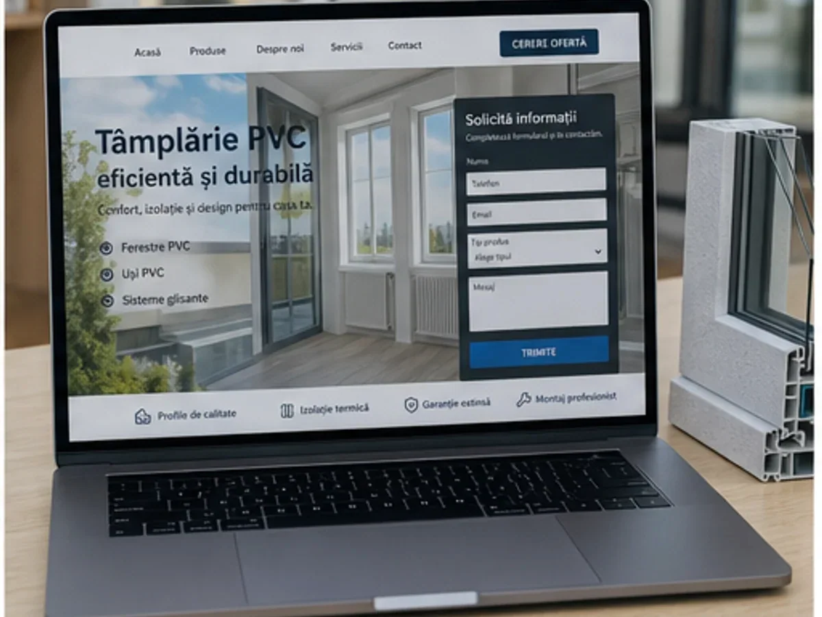 Site orientat spre estimări, apeluri și cereri de ofertă - model de site pentru firme de tâmplărie PVC - Creare site tâmplărie PVC