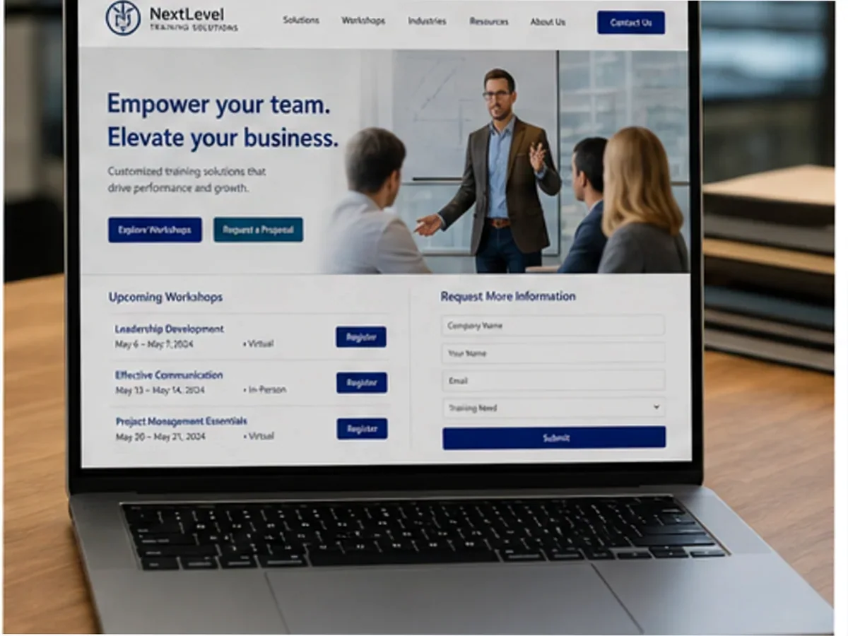 Site cu exemple pentru firme de training corporate - model de site pentru firme de training corporate - Creare site training corporate