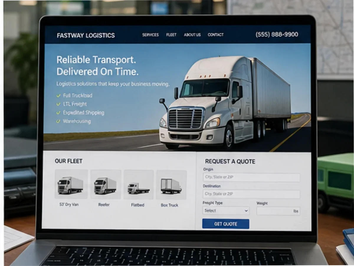 model foto realist pentru Creare site transport marfă