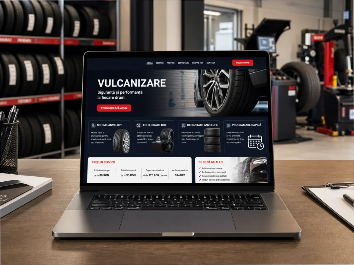 Site care explică atelierul - model de site pentru vulcanizări - Creare site vulcanizare