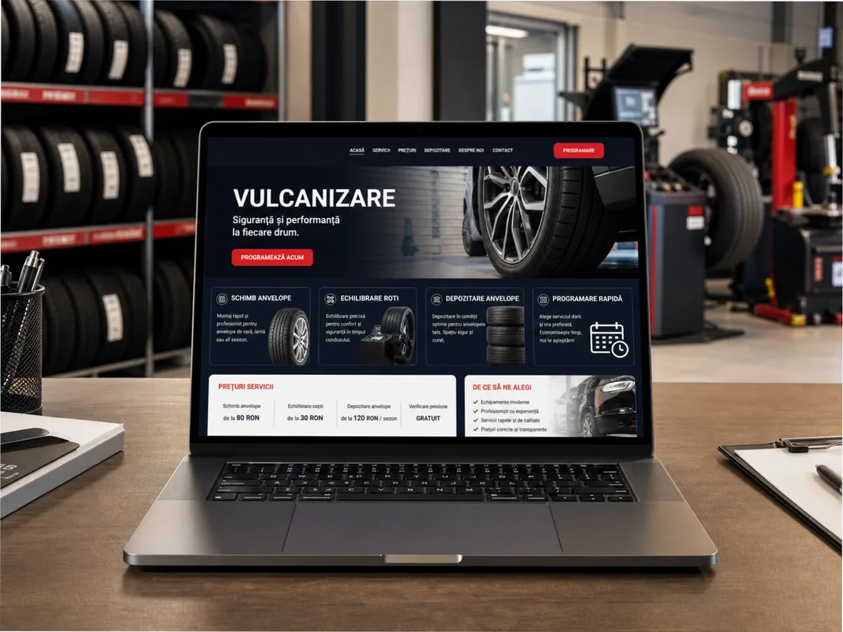 Site pentru servicii cu anvelope - model de site pentru vulcanizări - Creare site vulcanizare