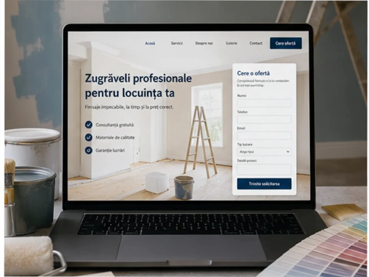 Site cu servicii pentru zugravi și firme de zugrăveli - model de site pentru zugravi și firme de zugrăveli - Creare site zugrav
