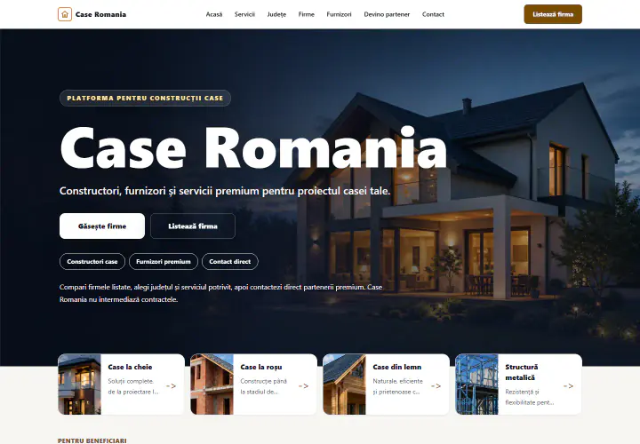 Pagina principală Case Romania