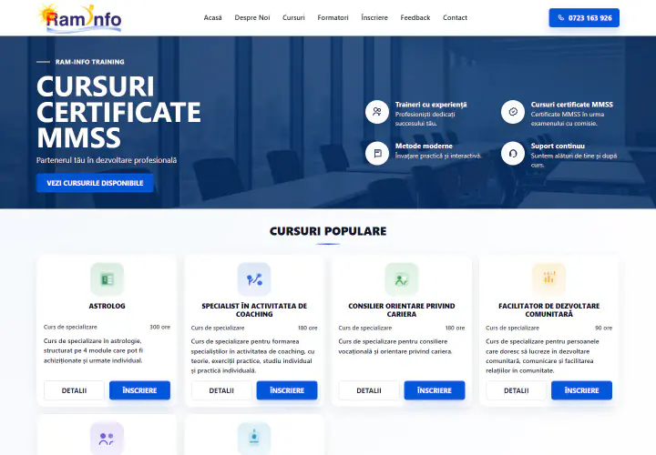 Pagina principală RAM Info