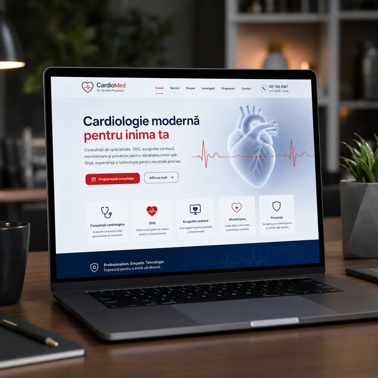 CardioMed - site medical în lucru pentru cabinet de cardiologie - proiect CardioMed în portofoliul BrandWave