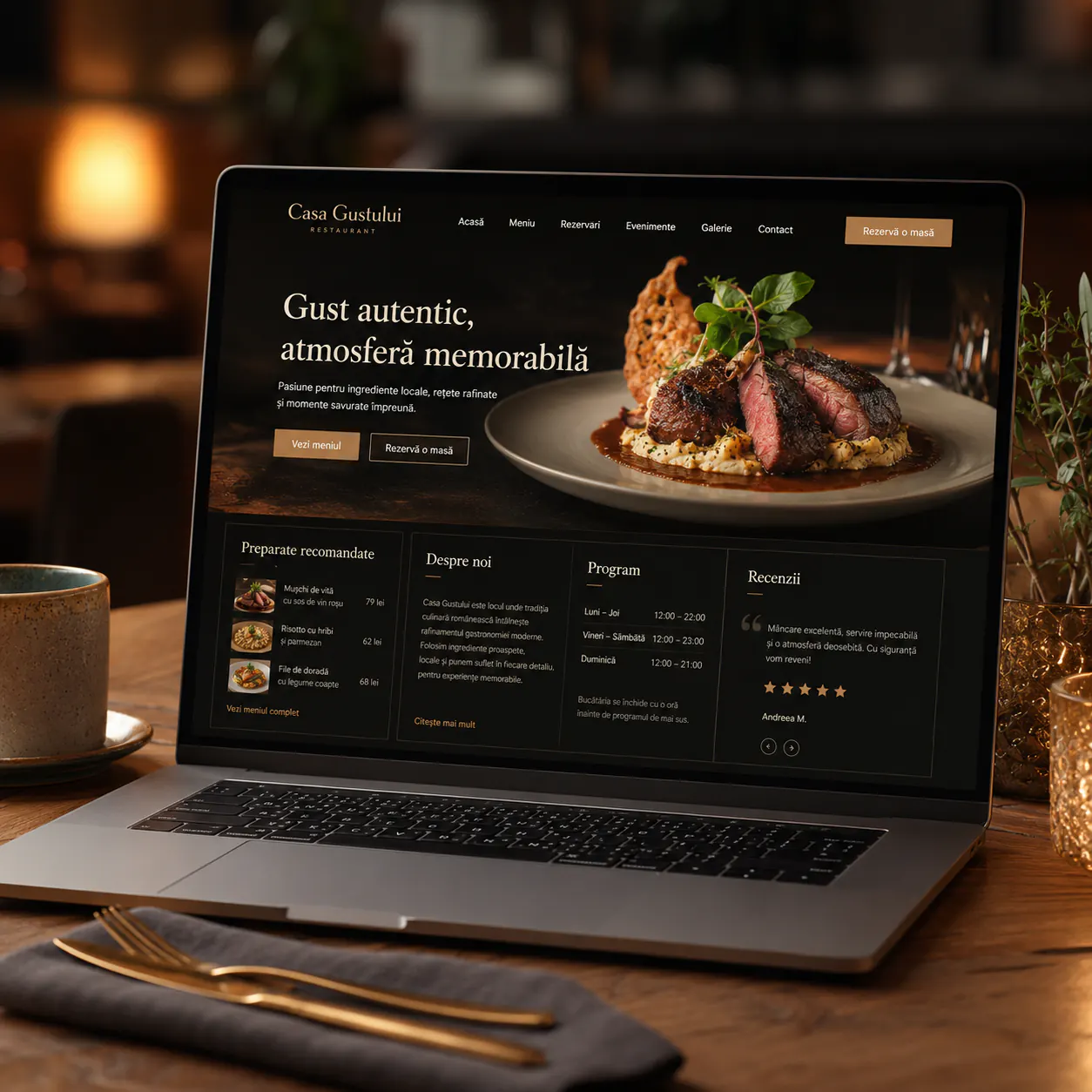 Casa Gustului - site în lucru pentru restaurant premium - proiect Casa Gustului în portofoliul BrandWave
