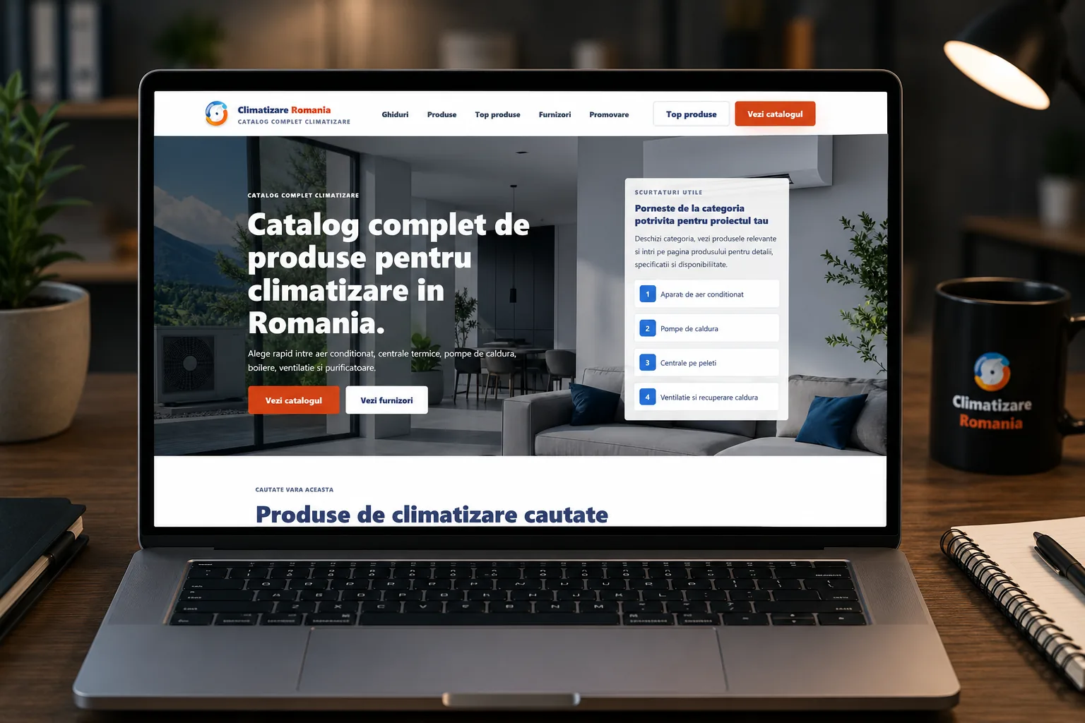 Climatizare România - platformă de comparații HVAC - proiect Climatizare România în portofoliul BrandWave