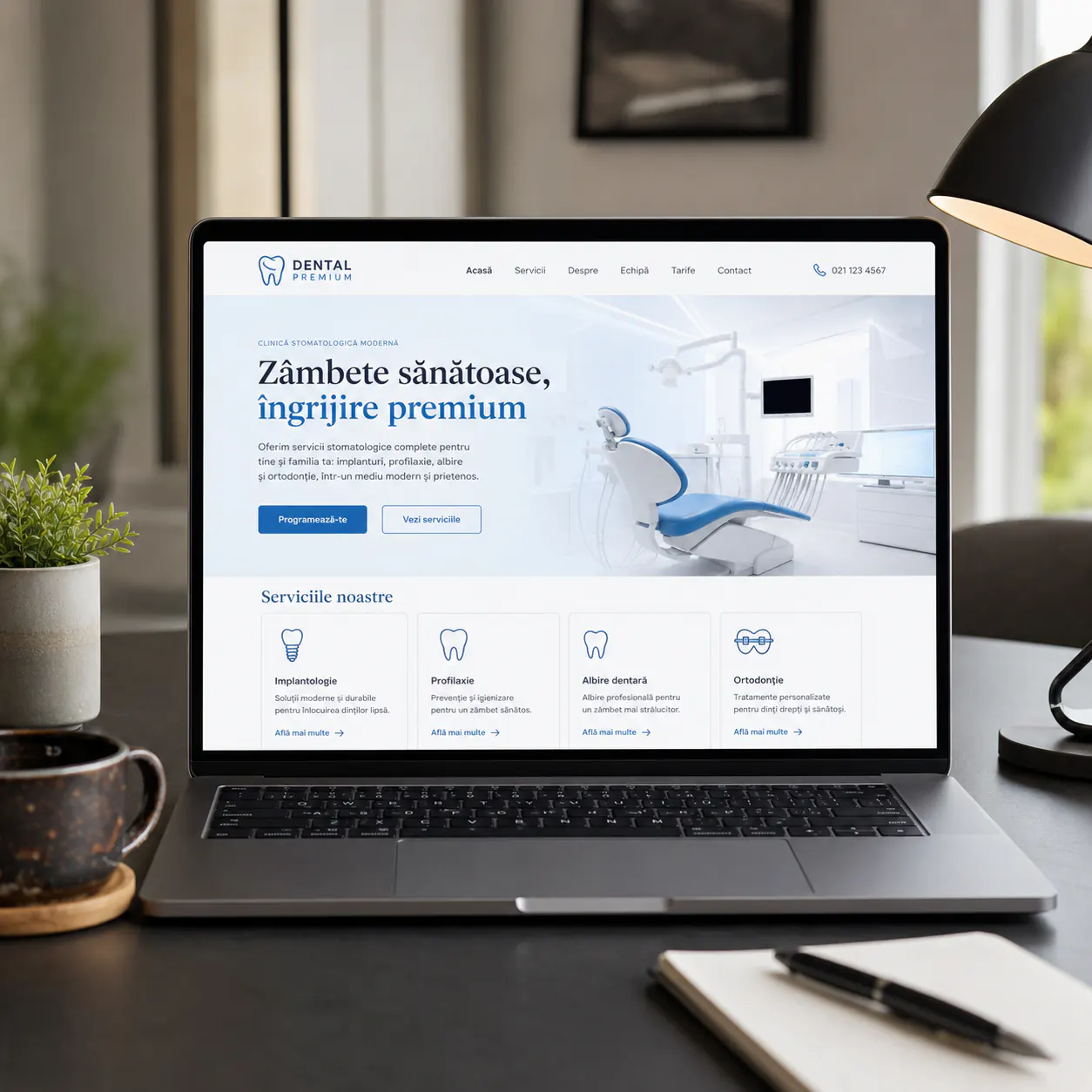 Dental Premium - site medical în lucru pentru clinică stomatologică - proiect Dental Premium în portofoliul BrandWave