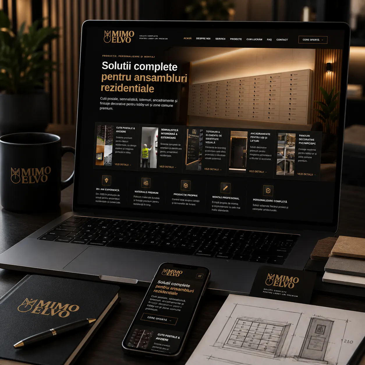 MimoElvo.com - site premium pentru lobby-uri și ansambluri rezidențiale - proiect Mimo Elvo în portofoliul BrandWave