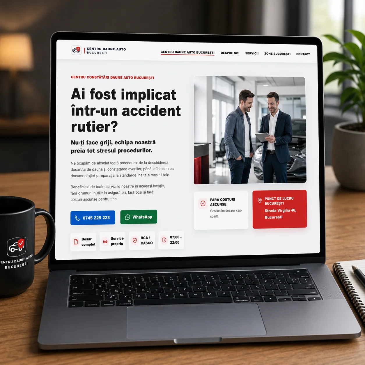 Centru Daune Auto București - site pentru asistență dosare daună - proiect Centru Daune Auto București în portofoliul BrandWave