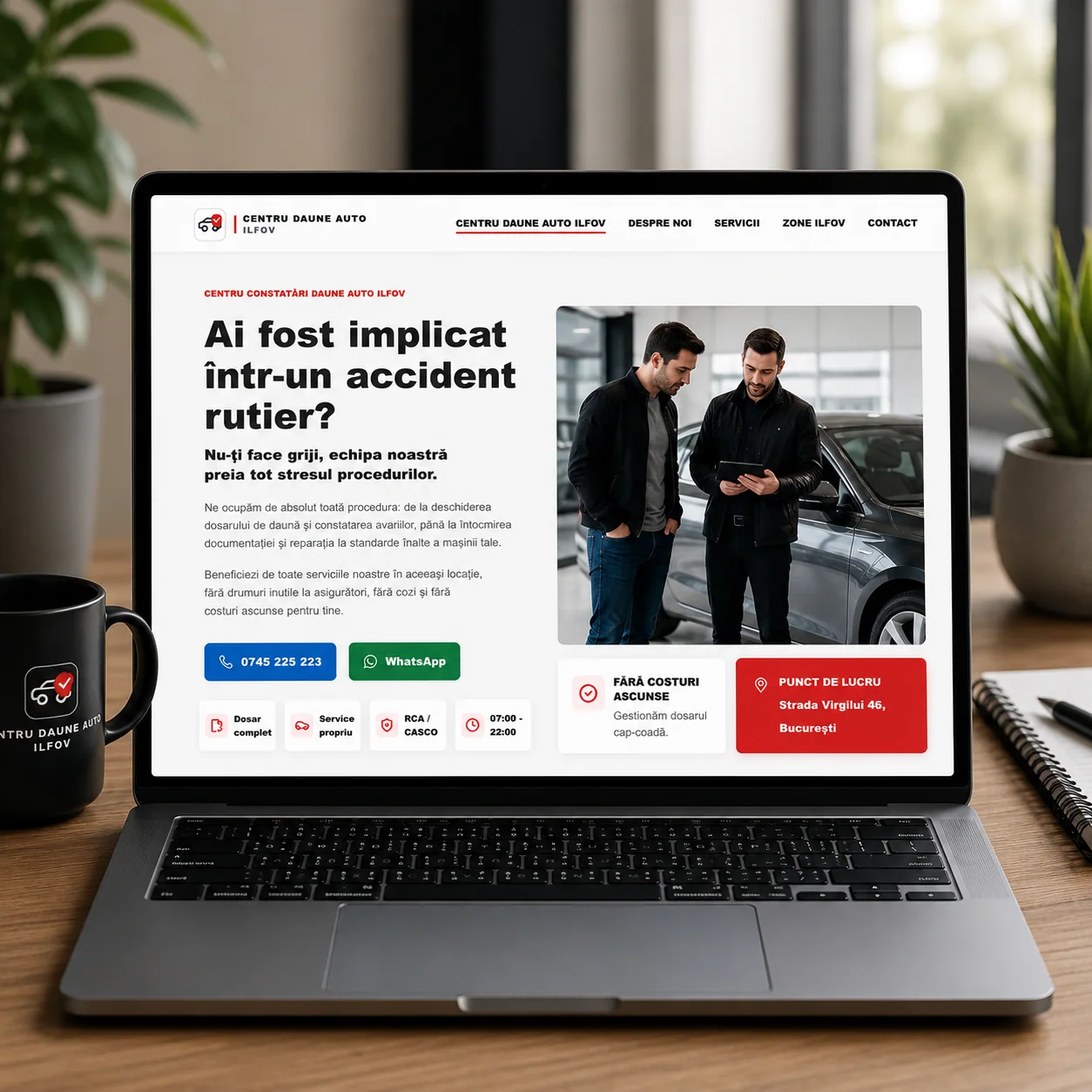 Centru Daune Auto Ilfov - site pentru servicii daune și reparații - proiect Centru Daune Auto Ilfov în portofoliul BrandWave