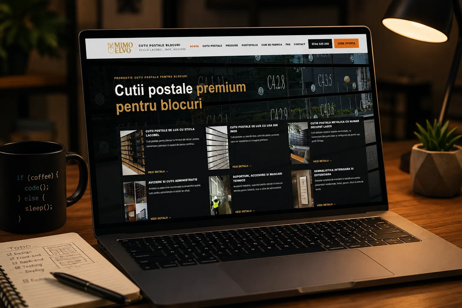 Cutii Postale Blocuri - site pentru producător în București - proiect Cutii Postale Blocuri în portofoliul BrandWave