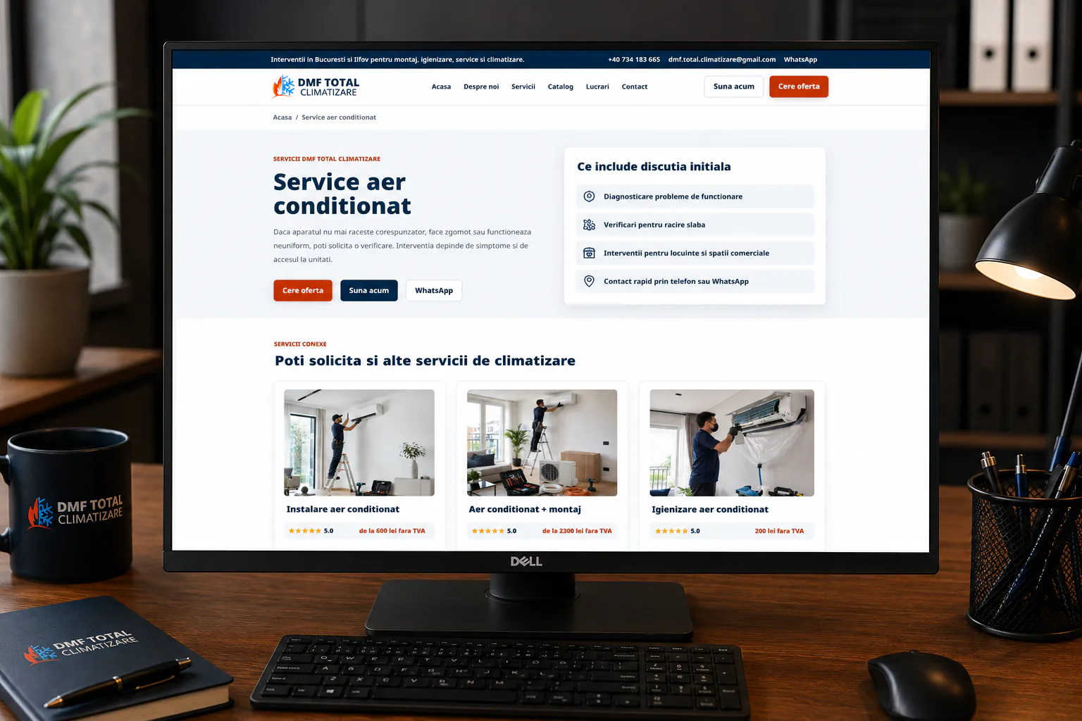 captura desktop DMF Climatizare pagina service aer conditionat și servicii HVAC