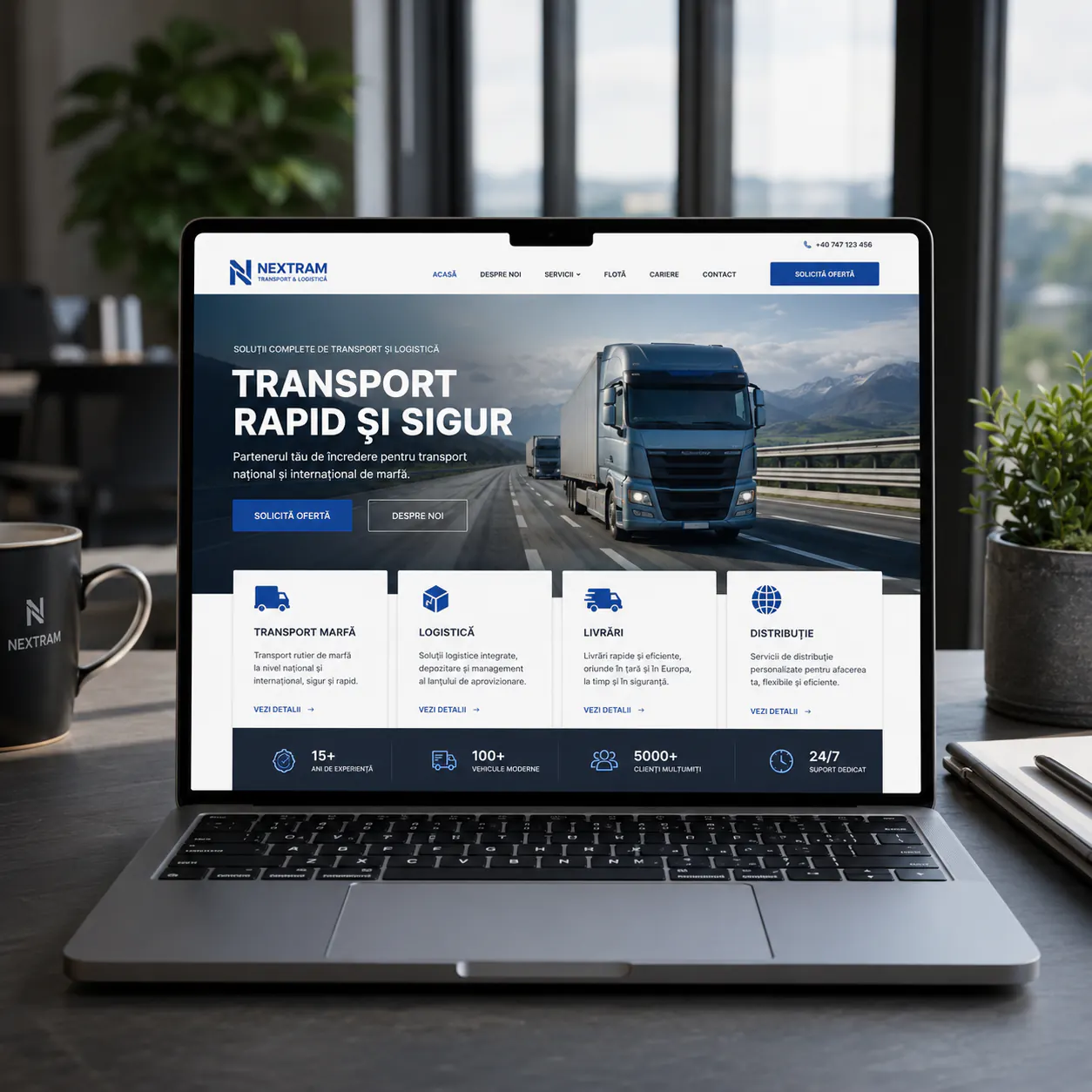 Nextram - site în lucru pentru transport și logistică - proiect Nextram Transport & Logistică în portofoliul BrandWave