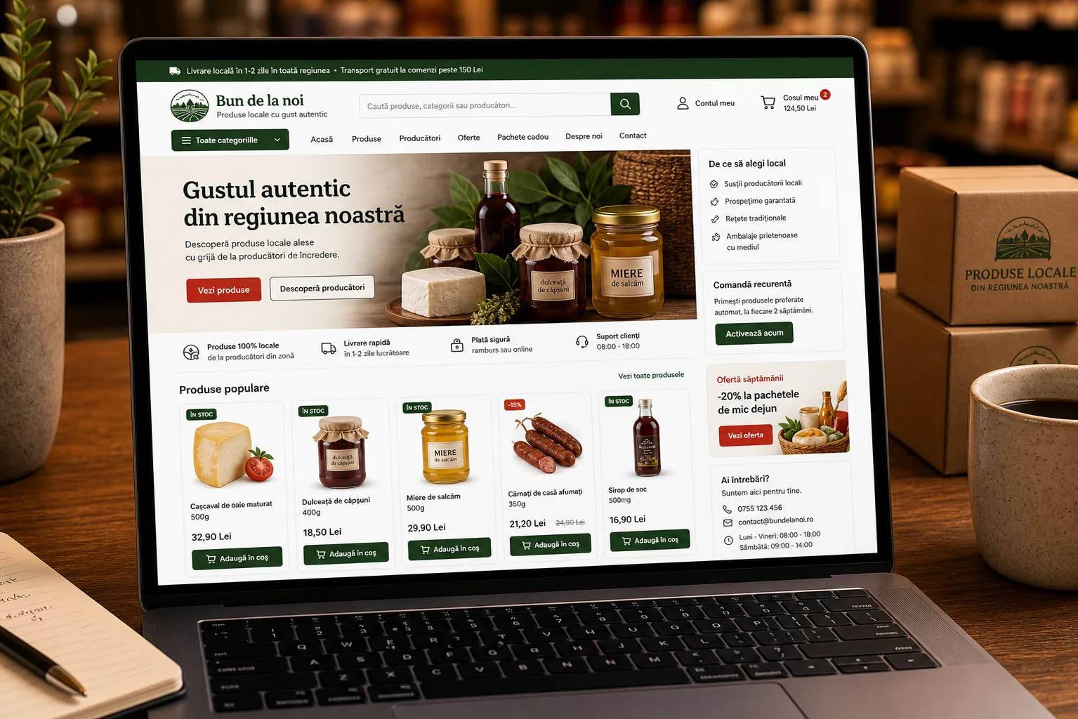 mockup magazin online pentru produse locale