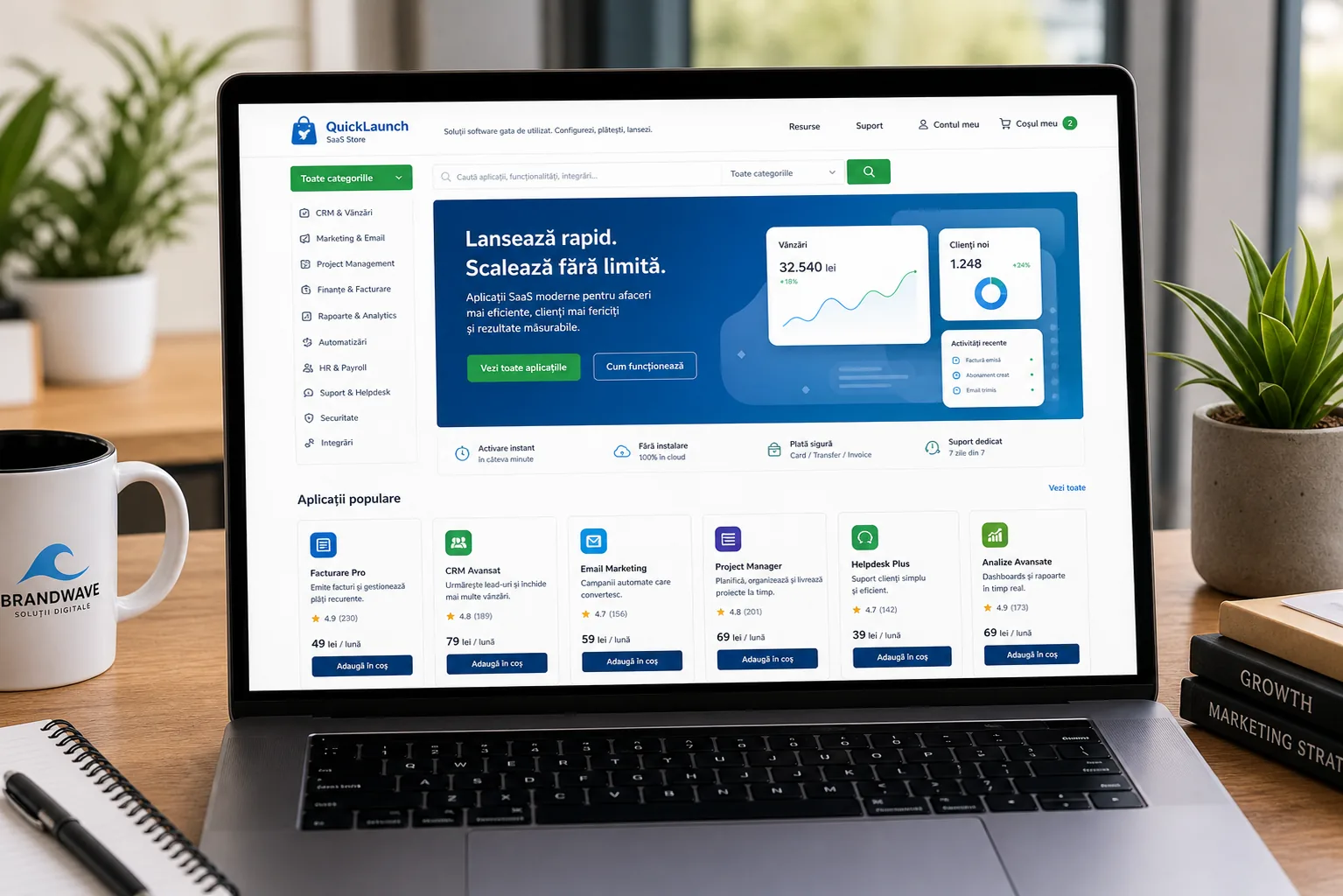 mockup magazin online Shopify SaaS
