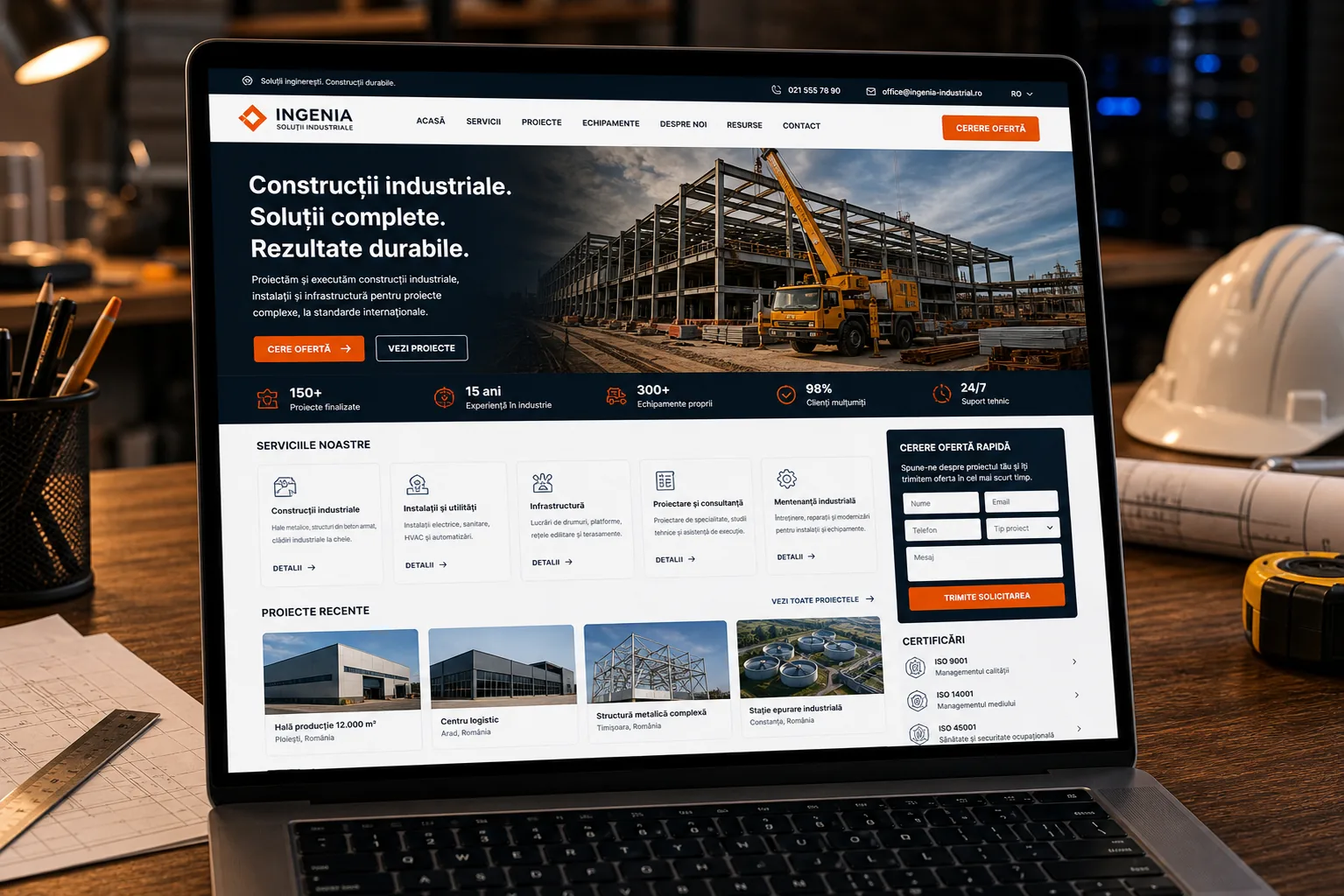 mockup site constructii si servicii industriale