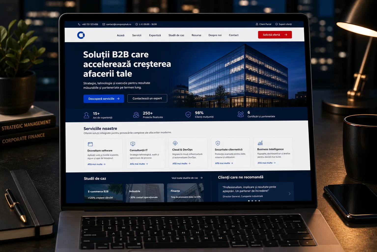 mockup site corporate premium pentru firme B2B